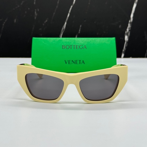 NEW BV1177S 004 BOTTEGA VENETA YELLOW GREY CAT EYE WOMEN SUNGLASSES - Picture 3 of 13